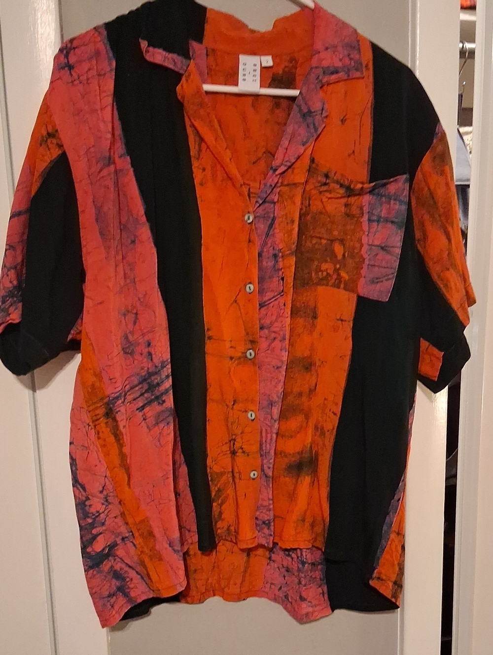 Osei Duro Unisex Hand Batiqued Button Diwn Shirt Made In Ghana 2